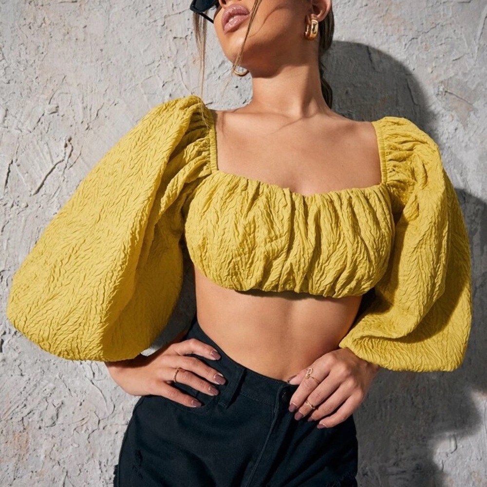 ISO Bishop Sleeve Crop Top